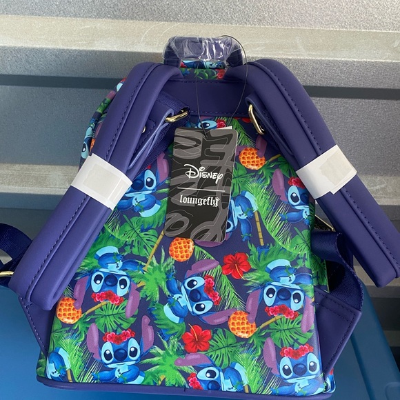 Disney Loungefly Lilo & Stitch Tropical Leaves Mini Backpack LE 600